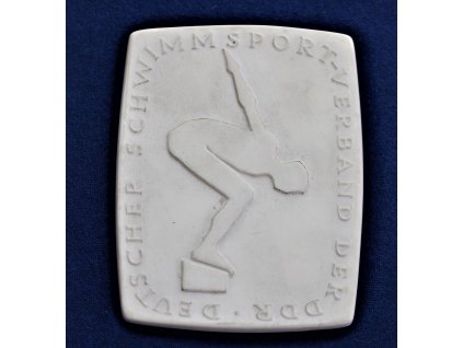 DDR, porcelánová medaile Deutsche schwimmsport, cca 1975, značeno Míšeň(!), stav 1/1