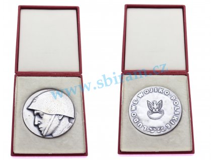 Polsko, AE medaile Ludowe Wojsko Polskie, průměr 70 mm, krabička, stav 0/0