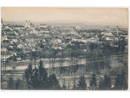 57 - Rychnovsko, Kostelec nad Orlicí, celkový pohled na město, cca 1932