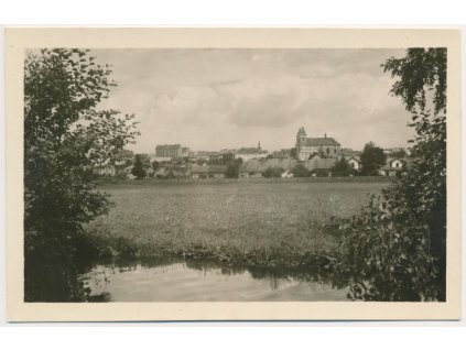 57 - Rychnovsko, Kostelec nad Orlicí, pohled na město, cca 1950
