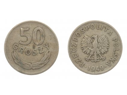 Polsko, mince 50 Groszy, 1949, stav 1/1...viz autentické foto