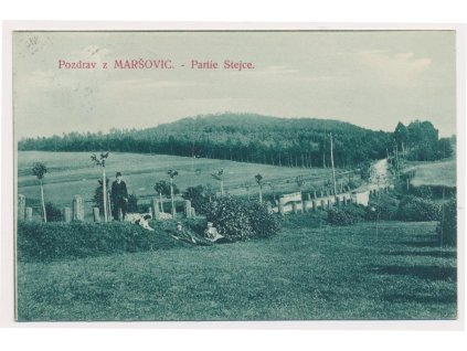 01 - Benešovsko, Maršovice, oživená partie Stejce, cca 1910