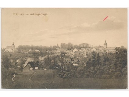57 - Rychnovsko, Rokytnice v Orl. horách, celkový pohled, cca 1920