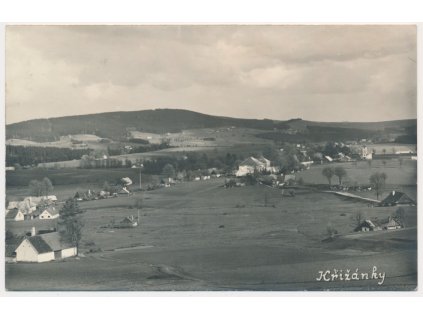 75 - Žďársko, Křižánky, celkový pohled na obec, cca 1948