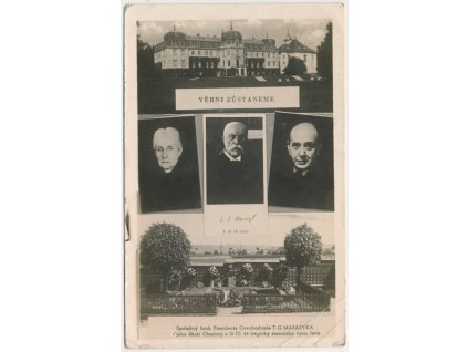 27 - Kladensko, Lány, 2 - záběr a portréty rodiny T. G. Masaryka