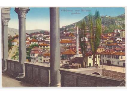 Bosna a Hercegovina, Sarajevo, Alifakovac vom Rathaus gesehen, cca 1916