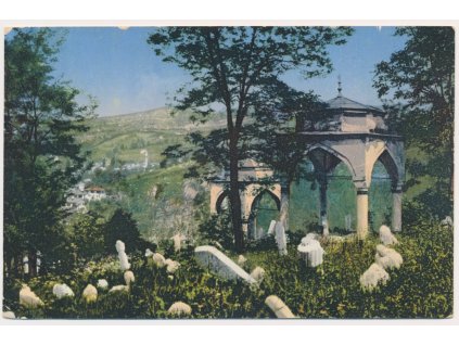 Bosna a Hercegovina, Sarajevo, Alifakovac, Friedhof, Hřbitov, cca 1916