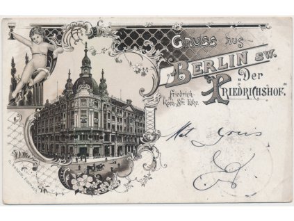 Německo, Gruss aus Berlin, Der Friedrichshof, cca 1898