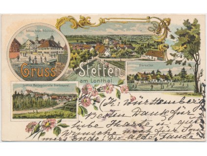 Německo, Gruss aus Stetten am Lonthal, cca 1898