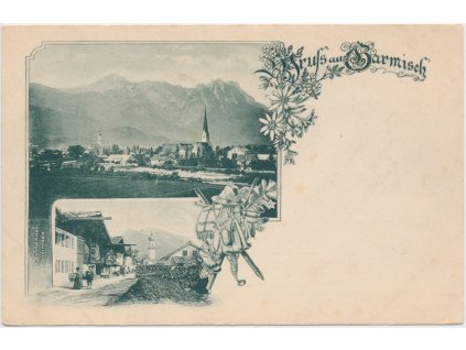Německo, Gruss aus Garmisch, cca 1898