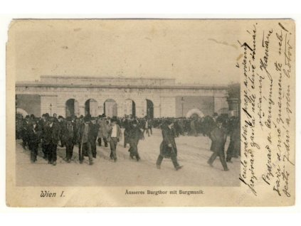 Austria, Vienna, outer castel with music, ca 1904