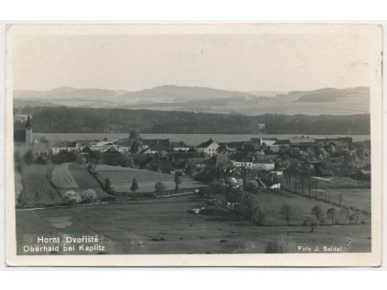 13 - Českokrumlovsko, Horní Dvořiště, celkový pohled, cca 1930