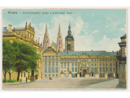 49 - Praha, Arcibiskupský palác a královský hrad, cca 1908