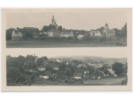 57 - Rychnovsko, Častolovice, 2 - záběr, Zámek a celk. pohled, cca 1935