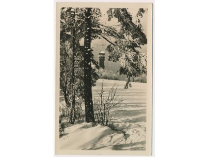 58 - Semilsko, Tábor u Lomnice nad Popelkou, zimní partie, cca 1950