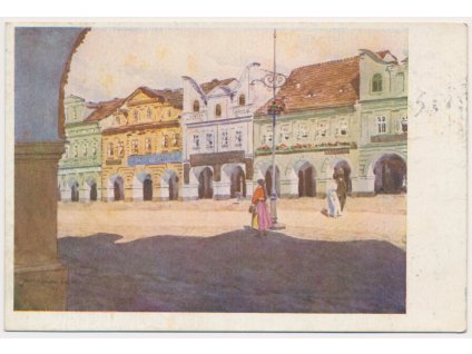 15 - Domažlice, J. Paroubek: loubí v Domažlicích, cca 1945