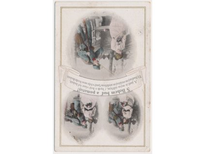 Vojenská, 3 - okénková koláž, "S Bohem buď a pamatuj", cca 1906