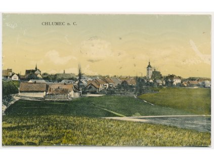 19 - Královéhradecko, Chlumec nad Cidlinou, celkový pohled, cca 1910
