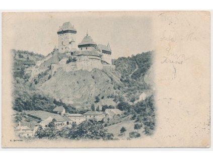 02 - Berounsko, Karlštejn, pohled na hrad a jeho okolí, cca 1898
