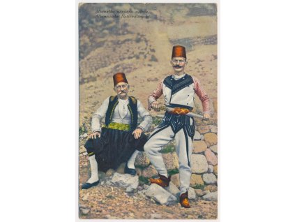 K.U.K. Kriegsmarine, kolorovaný pohled, Albanaška narodna nošnja, 1915