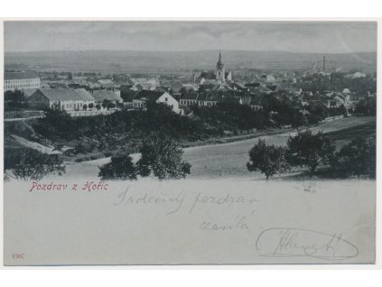 22 - Jičínsko, Hořice, celkový pohled, cca 1902