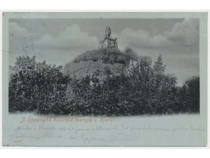 22 - Jičínsko, Hořice, Husitská mohyla, cca 1902