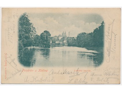 29 - Kolín, Labská partie s pohledem na město, cca 1901