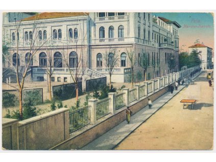 S.M.S. Admiral Spaun, služební razítko použité na pohlednici z Puly + denní razítko, 1915