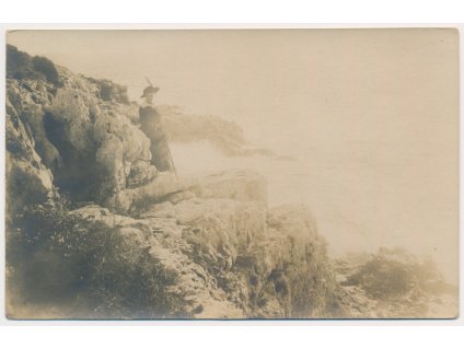 S.M.S. Erzherzog Friedrich, neoficiální, poštovně použitý pohled, na rubu služební a cenzurní razítko, 1917