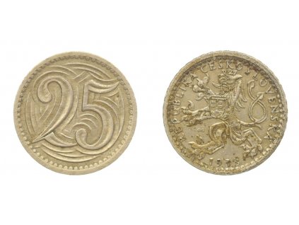 ČSR, mince 25 h , 1933, stav +1/1+ ..viz autentické foto