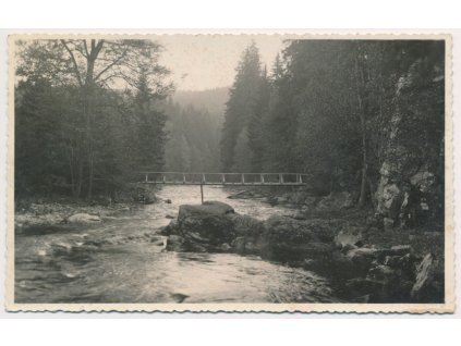 57 - Rychnovsko, Orlické hory, Pašerácká lávka na Divoké Orlici, cca 1935