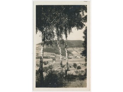 57 - Rychnovsko, Deštné v Orlických horách, pohled na obec, cca 1930