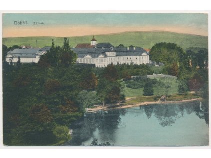 54 - Příbramsko, Dobříš, pohled na zámek, cca 1919