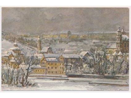 49 - Praha, "Praha v zimě", malíř Č. Choděra, cca 1935