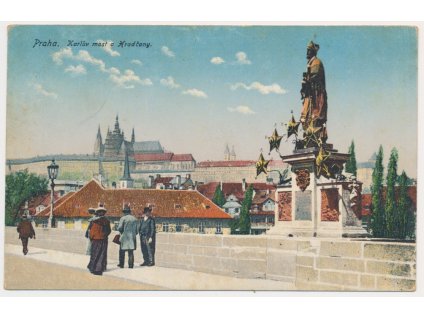 49 - Praha, oživená partie z Karlova mostu, cca 1926