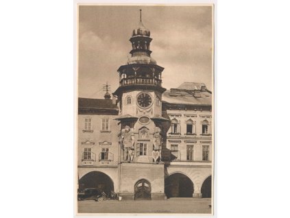 66 - Trutnovsko, Hostinné, partie s radnicí, cca 1948