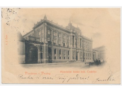 49 - Praha, oživená partie před Hypoteční bankou, cca 1899