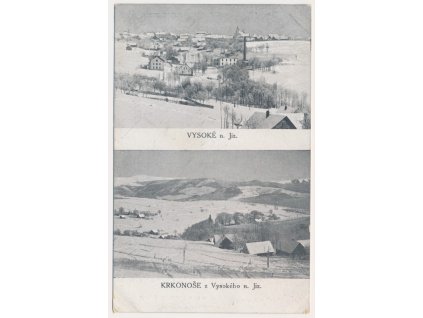 58 - Semilsko, Vysoké nad Jizerou, 2 - záběr, zimní pohledy na město, cca 1924