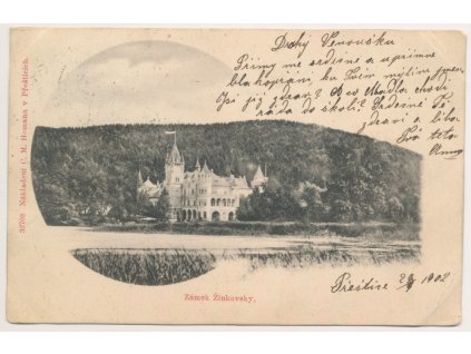47 - Plzeňsko, Žinkovy, pohled na zámek, cca 1902