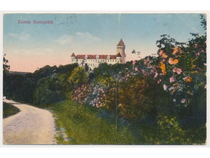 01 - Benešovsko, zámek Konopiště, pohled na zámek, cca 1924