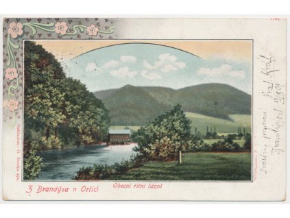 70 - Orlickoústecko, Brandýs nad Orlicí, "Obecní říční lázně", cca 1907