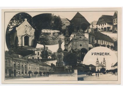 57 - Rychnovsko, Vamberk, koláž se záběry města, cca 1929