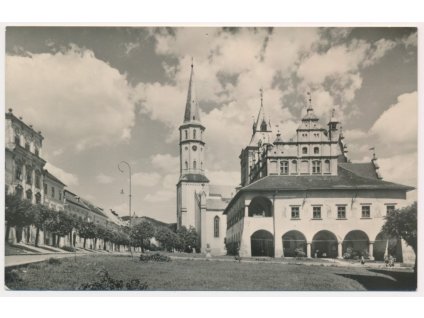 Slovensko, Levoča, Južná časť námestia, cca 1949
