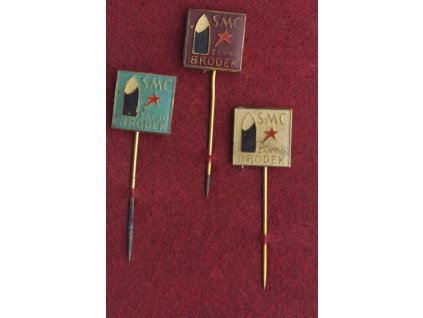 ČSSR, 3 ks firemních odznaků, SMC Brodek, stav 1/1
