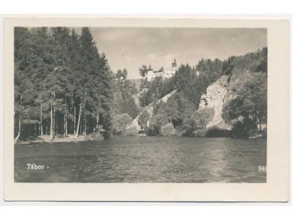 64 - Tábor, pohled na Klokoty od řeky, cca 1940