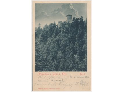 70 - Orlickoústecko, Litice nad Orlicí, pohled na hrad Litice, cca 1900