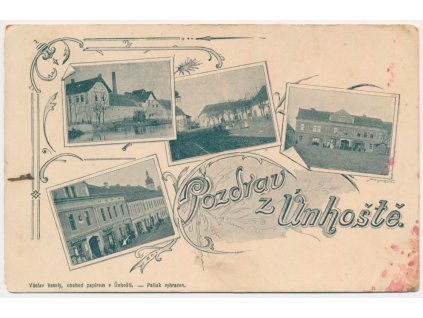 27 - Kladensko, Unhošť, 4 - záběrová koláž, městské partie, cca 1926