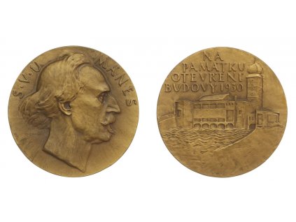 ČSSR, AE medaile Mánes - otevření nové budovy, 1930, průměr 40 mm, stav 1/1