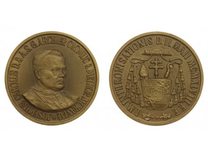 ČSSR, AE medaile Josef Karel, metropolita moravský, průměr 50 mm, stav 1/1