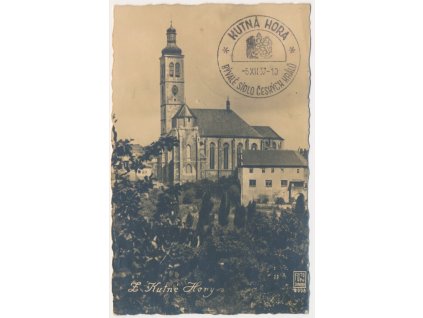 31 - Kutná Hora, Bývalé sídlo českých králů, pamětní razítko, 1937